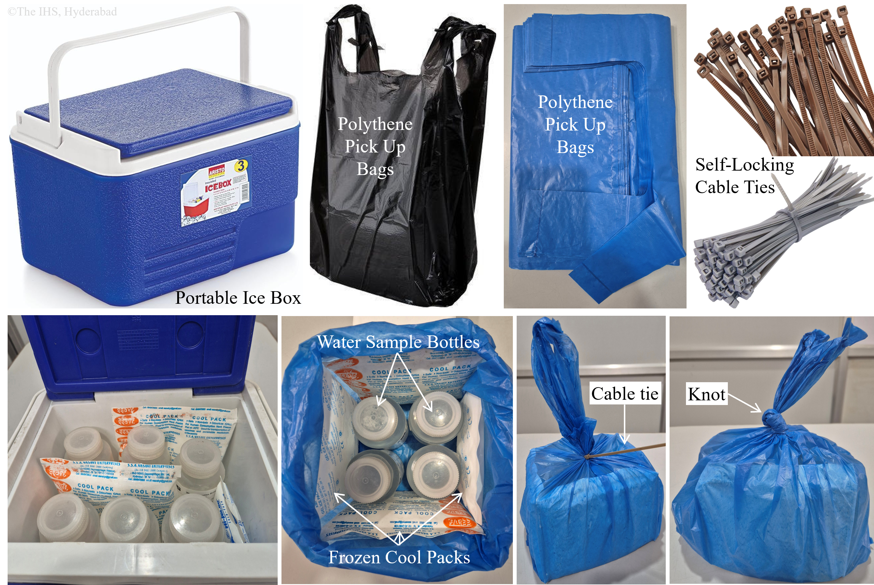 Image to illustrate portable ice box, pickup bags and ties