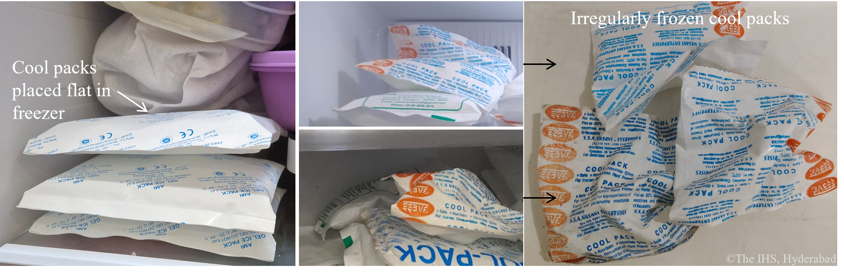 Image to illustrate irregularly frozen cool packs.