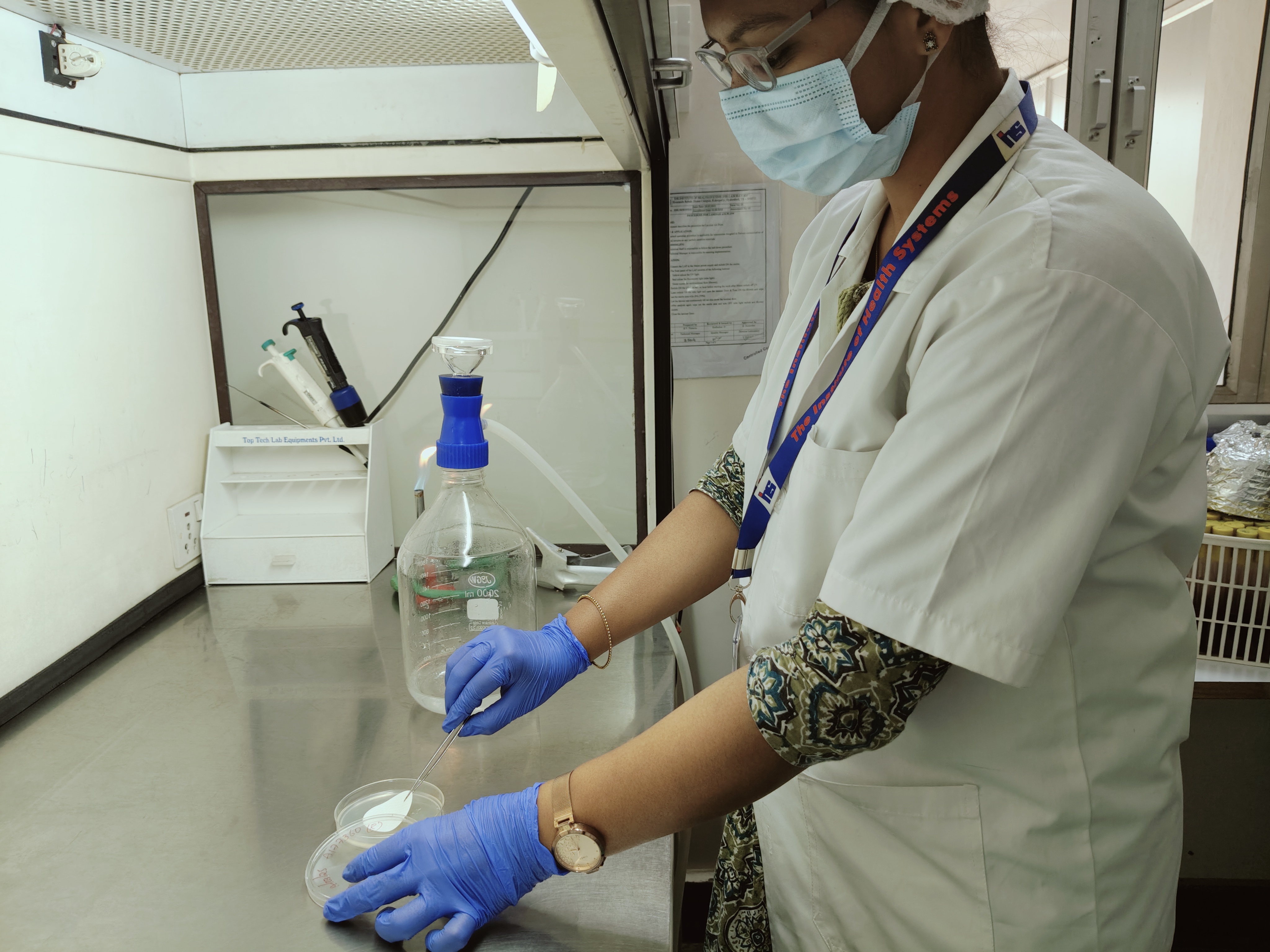Photo showing inoculation in progress